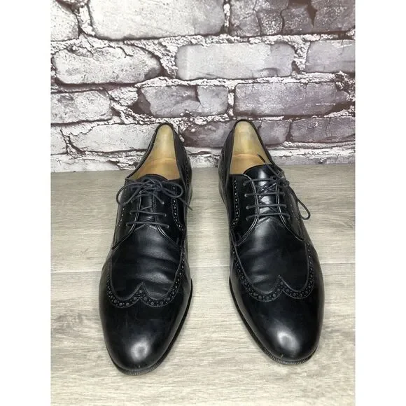 Salvatore Ferragamo Firenze Black Wingtip Oxfords Dress Shoes Men Sz 11D US/44EU Salvatore Ferragamo Black Wingtip Dress Shoes for Men for  main image 4